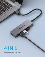 Load image into Gallery viewer, MAVINEX USB 3.0 Hub 4 Ports USB 3.0 UltraSlim SuperSpeed 5Gbps Aluminum Compatible with PC, MacBook, Surface Pro, XPS, Flash Drive, Mobile HDD
